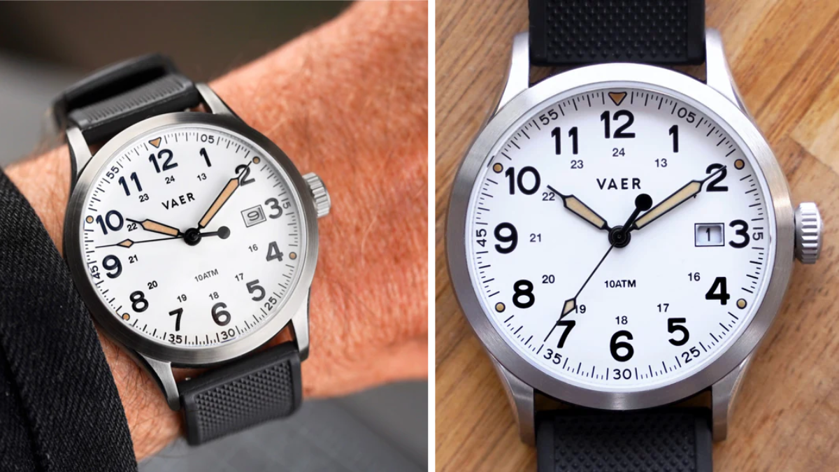 Vaer S5 Calendar Field White watch