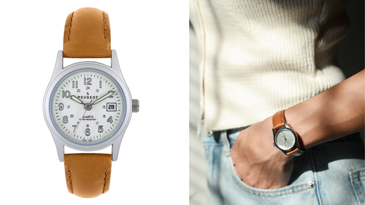 Peugeot Women’s Brown Nurses Sport Calendar Wrist Watch Easy Reader