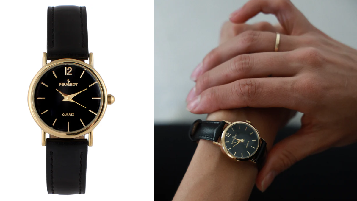 Women's Classic 24mm Black Watch With Easy to Read Numerals